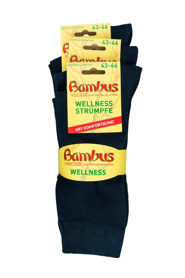 Bambus Wellnesssocken Marine 3er-Buendel Unisex Bambus Wellnesssocken marineblau normallang im 3er Bund.