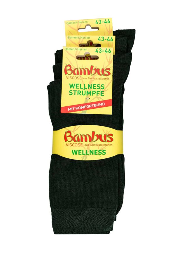 Bambus-Wellnesssocken schwarz 3er Buendel Unisex Bambus Wellnesssocken Schwarz normallang 3er Bündel
