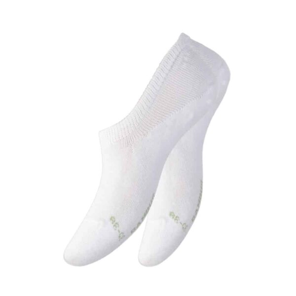Bambussocken-Unisex Fuesslinge weiss Unisex Bambussocken Füsslinge weiss mit Antirutsch-Streifen an der Ferse.